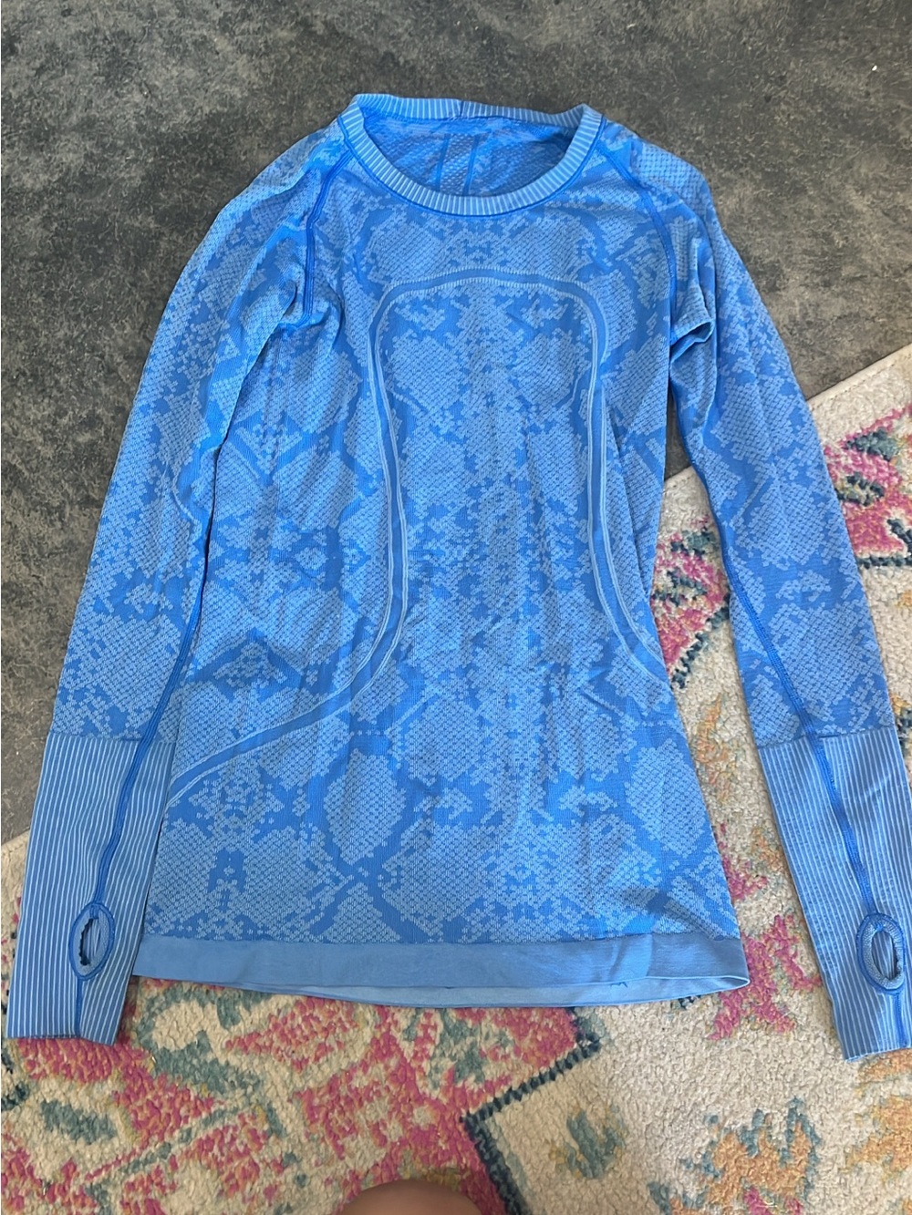 lululemon athletica Light Blue Seamless Long-Sleeve Top